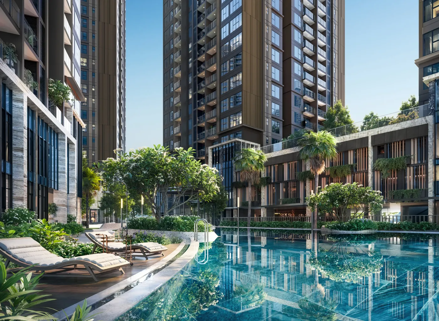 Quảng trường và hồ cảnh quan ven sông