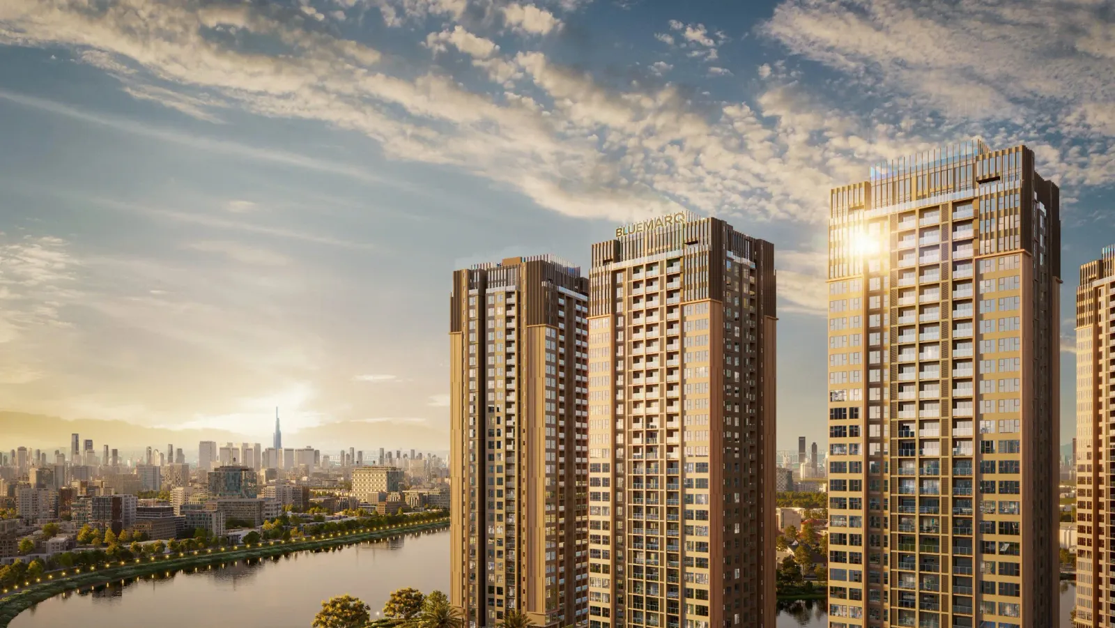 Các tòa tháp The Privé vươn lên trời xanh